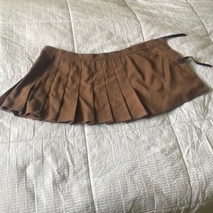 Brown Brandy Melville Mini School Girl Skirt Size Large